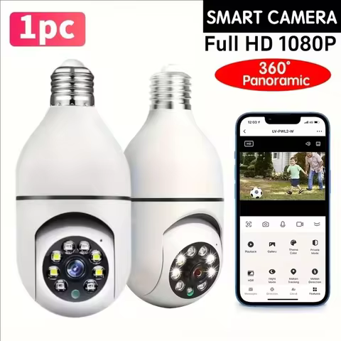 4G WiFi IP Camera E27 Bulb Cam 3MP Wireless Baby Monitor AI Tracking Security Video Surveillance Pet