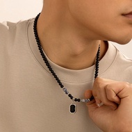 【A PRETTY】 JPTD Ethnic Style Men Retro Necklace Hand Rope New Chinese Style Acrylic Beaded Necklace