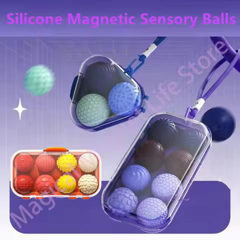 8Pcs Silicone Magnetic Ball Fidget Stress Relief Interactive Entertainment Antistress Anxiety Portab