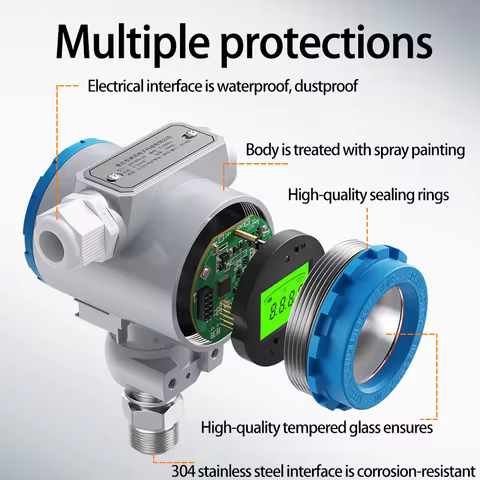 M20×1.5 Thread Ex Proof Oil Gas Water Air Pressure 4-20mA RS485 0-10V 0-5V Output Pressure Transmitt