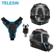 TELESIN Motorcycle Helmet Mount Strap Front Chin Quick Relese Mount for GoPro Hero 11 10 9 8 7 6 5 Insta360 Osmo Action Accessories