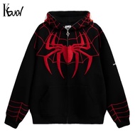 Ksual Spider-Man Zipper Hoodie Hip Hop Trend Hoodie For Men And Women Plus Size Anime Hooded Sweatsh