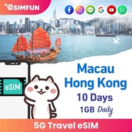 eSIM - Hong Kong / Ma-cau 5G Travel eSIM - 3-15 Days Unlimited Data (NO Registration)
