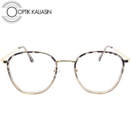 BEBAS ONGKIR - Frame kacamata pria wanita bulat titanium PC full frame