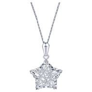 CTS Pt950แพลทินัมฮอลโลว์ดาวและโคลเวอร์สี่แฉกจี้สร้อยคอ CHOW TAI SENG ใช้งานได้ P0BC0004 P0GC0167