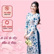 [Giá xưởng} Áo dài hoa nhí tay phồng trẻ trung - Áo Dài Hà Nội