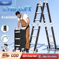 REAIM 3.7m ladder Aluminum ladder/steel ladder Telescopic foldable Ladder ladder heavy duty