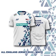 BADMINTON JERSEY MALAYSIA BADMINTON SHIRT MALAYSIA 2022 (ALL ENGLAND - WHITE EDITION)