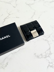 絕版古董包 Chanel黑色冰格小錢包 零錢包 收納包 中古包 二手包