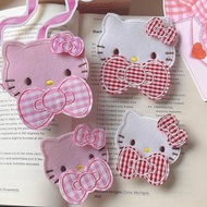 Cute Cat Head Velcro Hair Clip Bow Fringe Fixer No-Trace Hair Pad Bangs Sticker for Girls