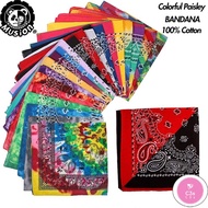 C3S Musion Colorful Kain Key Kepala Cotton Paisley Hip Hop Bandana Square Scarf Red Skaf Kepala Sapu