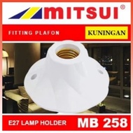 MITSUI CEILING LAMP FITTING WITH WHITE ROUND FLOWER MOTIF MB 258 DURABLE BRASS ROOF PLN ELECTRICITY 