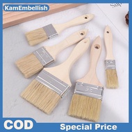 KamEm 3pcs Paint Brush Wooden Handle BBQ Brush Soft Hair Painting Brushes For Wall And Furniture Pai