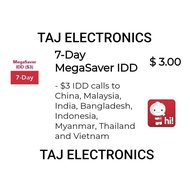 Singtel Prepaid $3 MegaSaver IDD Plan – Affordable International Calls | 7-Day Top-Up / Recharge