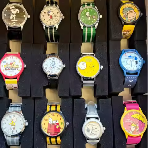 New Snoopy & Friends Collectible Mystery Watch Blind Box - Surprise Cartoon Watches Gift Set For Kid