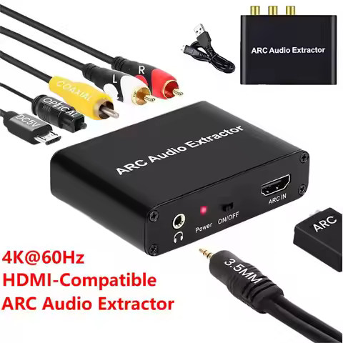 HDMI ARC Audio Extractor ARC To SPDIF Coaxial L/R Stereo 3.5mm Jack Audio Adapter ARC Return Channel