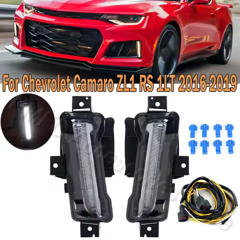 PMFC DRL LED Daytime Running Light Front Bumper Fog Lamp Day Light For Chevrolet Chevy Camaro ZL1 RS
