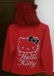 三麗鷗 sanrio kilara kitty立體貓耳朵喜氣紅毛料針織連帽外套