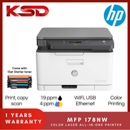 HP Color Laser MFP 178nw All-In-One Laser Printer / HP 178NW Colour Laser Printer ( C/W Original HP 