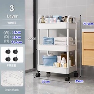 5Tier Multifunction Storage Trolley Rack Office Shelves Home Kitchen Rack With Plastic Wheel