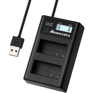 Powerextra Smart Dual USB Charger with LCD Display for Panasonic DMW-BLC12E, DMW-BLC12PP, and Lumix DMC-FZ200, DMC-FZ100