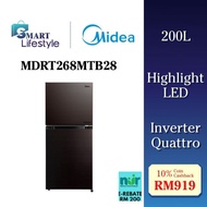 《SEDA》Midea 2 Door Refrigerator (200L) MDRT268MTB28 / (240L) MDRT307MTB28 / (280L) MDRT346MTB28