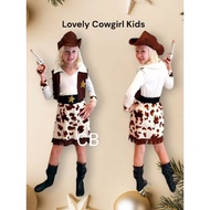 Lovely Cowgirl Costume For Kids Dress long sleeve with coat,Belt And Hat
