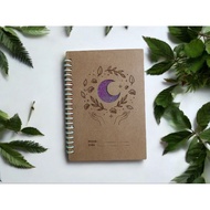 BINDER LOOSE LEAF WOOD COVER DAIRY BOOK COLLEGE AGENDA