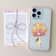 Girls With Hair Premium Pearl Decoration 2 In 1 Latest Clear Casing OPPO RENO 14F Note 70 A6 Pro A5I