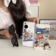 Cute Crayon Shin-chan Flip Case For Samsung Galaxy S25 S24 S23 Ultra A55 A54 A53 A52 A52S A35 A34 A3