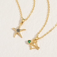 Women New Style Fashion Jewelry Small Cute Starfish Bow Arrow Pendant Influencer Classy Necklace Supply Wholesale