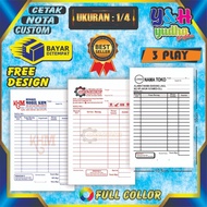 Print Custom Notes 1/ 4 1-3 Ply Free Design Free Logo bebas Your Own Name Y&H YUDHA GRAPHICA