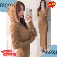 Must Have! Wse390 - Venus Hoodie Knitted Dress Size L-Xl Ld 100-120 Cm Casual Women's Knitted Dress 