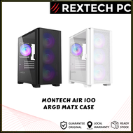 REXTECH MONTECH AIR 100 ARGB MATX Case - Black / White PC Desktop Casing