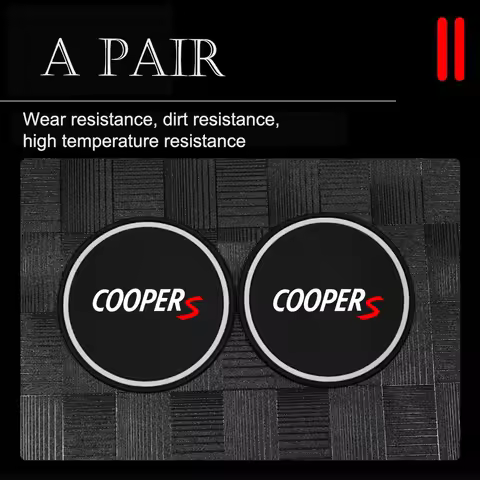 2pcs Car Cup Mat Anti-slip Bottle Holder Coasters For MINI R55 R56 F55 F56 R57 R58 R59 Cooper One JC