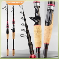 [joytownonline.sg] Telescopic Travel Fishing Rod Bait Fishing Rod Lightweight Carbon Fiber Lure Rod