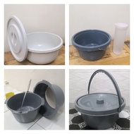 Multipurpose 2 in 1 Wash basin+Bucket / Pail with Lid/Cover Besen Plastik Bertudung