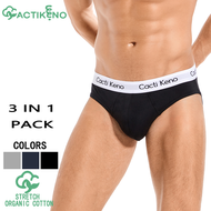 Cacti Keno 3Pcs Organic Briefs Cotton Spandex Comfort Hipster Brief Breathable And Stylish Men's Und