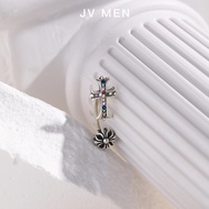 CHROME HEARTS Earrings Men's Retro Distressed Fake Earrings Diamond Cross Earrings Niche Design Men'