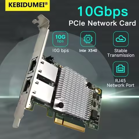10Gbps PCIE To RJ45 Network Card X540-T2 Gigabit Ethernet PCI Double Port Express LAN Adapter 10000M