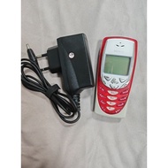Nokia 8310 Original Charger and Phone - Red and White Design - Classic Mobile Phone - Charging