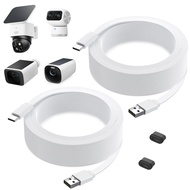 eufy SoloCam S220/S340 C210用電源ケーブル 2本パック 電源延長ケーブル eufyCam 3/S330 3C/S300用 耐候性フラット充電コード eufy 屋内カムS350