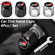 4Pcs Toyota GR Car Tire Valve Caps Alloy Car Wheel Tire Valves With Wrench Tyre Air Caps Cover Nut F
