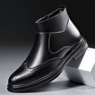 MHSide Zipper High-Top Dr. Martens Boots Men's British Style Mid-Top Boots Trendy Shoes Leather Boots Men's Shoes Autu