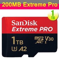 SanDisk 1TB 1T microSDXC Extreme Pro【200MB/s】U3 4K A2 手機記憶卡