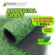 [1m x 25m & 2m x 25m] [15mm] 1UV Protection Rumput Tiruan Murah Rumput Karpet Light Duty Artificial 