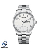 Citizen Eco-Drive BM8550-81 BM8550-81A White Analog Stainless Steel Minimalist Men's Watch