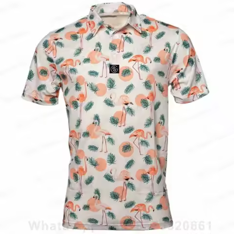 New Summer Golf Men's T-shirt Breathable Polo Shirt Print Casual Short Sleeve Shirt Fashion Lapel Bu