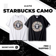 Aape Starbucks Camo Tee Basic Logo Ape Head Unisex Fashion Hype Modern T Shirt