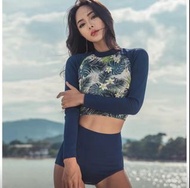 2034 兩件裝 潛水衣 長袖女裝 泳衣 高腰 短褲 防晒 水母衣 浮潛服裝 沖浪衣